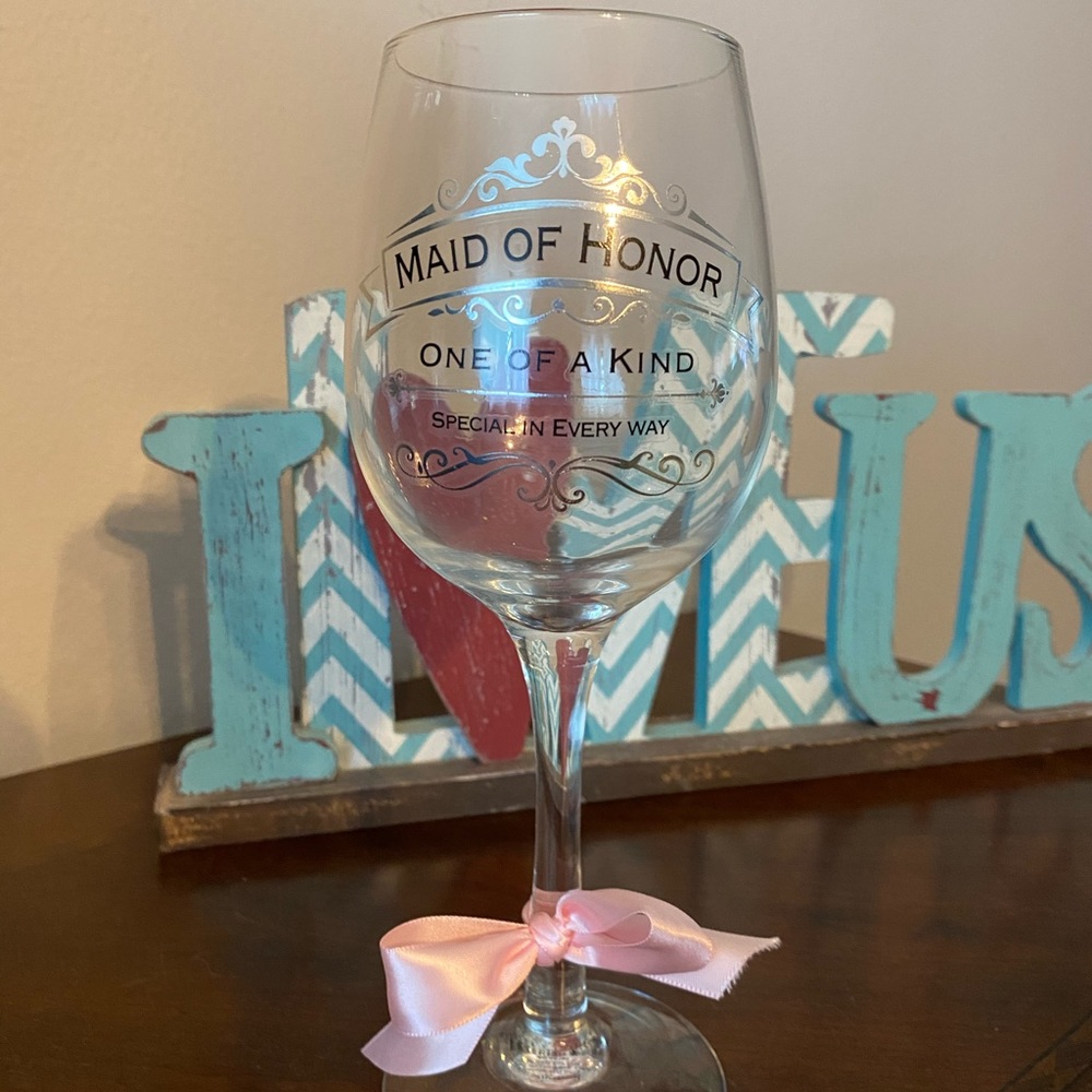 NWT Maid Of Honor Wine Glass